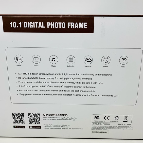 VANKYO F10 FHD WiFi Digital Photo Frame 10.1 " Touch Screen 16 GB Storage - Picture 4 of 7